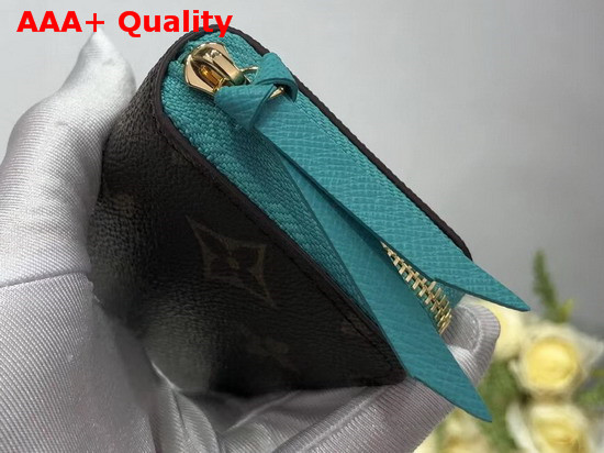 Louis Vuitton Zippy Multicartes Monogram Canvas with Turquoise Interior Replica