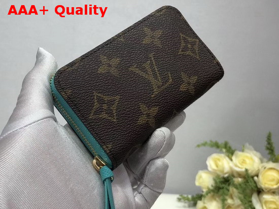 Louis Vuitton Zippy Multicartes Monogram Canvas with Turquoise Interior Replica