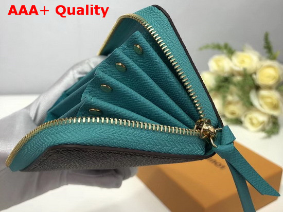 Louis Vuitton Zippy Multicartes Monogram Canvas with Turquoise Interior Replica