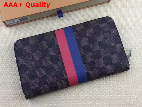 Louis Vuitton Zippy Organizer Damier Ebene Canvas with Zebra Illustration N63342 Replica