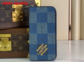 Louis Vuitton Zippy Vertical Wallet Wallet in Blue Damier Heritage Coated Canvas N40676 Replica