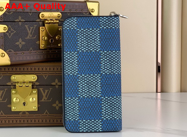 Louis Vuitton Zippy Vertical Wallet Wallet in Blue Damier Heritage Coated Canvas N40676 Replica