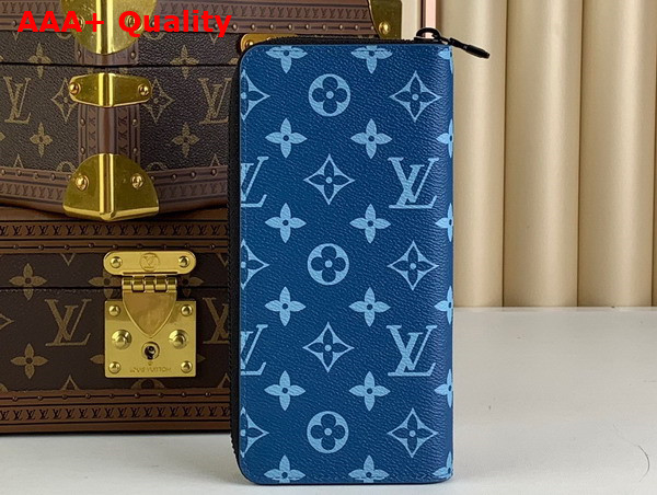 Louis Vuitton Zippy Vertical Wallet in Atlantic Blue Monogram Coated Canvas M82799 Replica