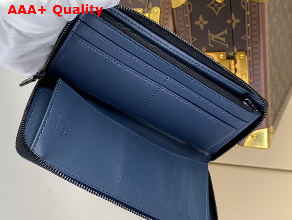 Louis Vuitton Zippy Vertical Wallet in Navy Rive Blue Calf Leather M82322 Replica