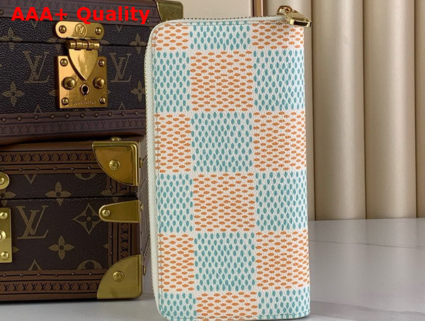 Louis Vuitton Zippy Vertical Wallet in White Damier Heritage Coated Canvas N40675 Replica