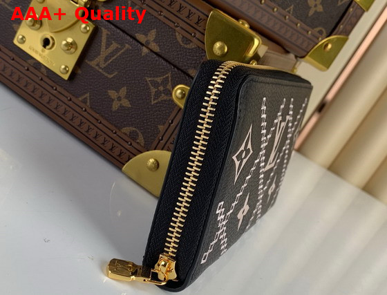 Louis Vuitton Zippy Wallet Black Monogram Empreinte Embroidered Replica