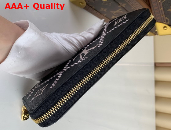 Louis Vuitton Zippy Wallet Black Monogram Empreinte Embroidered Replica