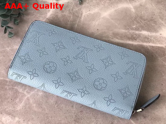 Louis Vuitton Zippy Wallet Bleu Horizon Pumpkin Mahina Perforated Calfskin Leather M67410 Replica