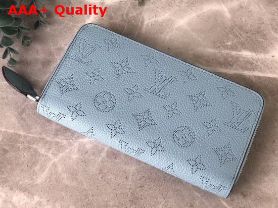 Louis Vuitton Zippy Wallet Bleu Horizon Pumpkin Mahina Perforated Calfskin Leather M67410 Replica