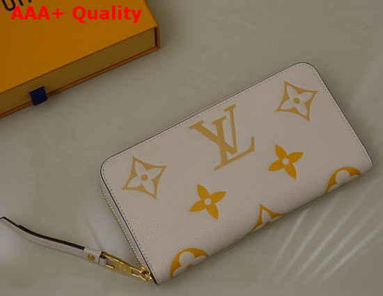 Louis Vuitton Zippy Wallet Creme Safran Monogram Empreinte Leather M80402 Replica