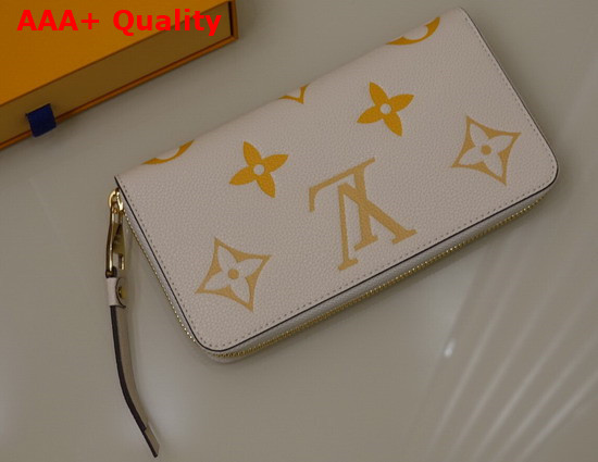 Louis Vuitton Zippy Wallet Creme Safran Monogram Empreinte Leather M80402 Replica