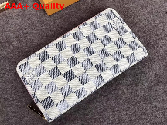 Louis Vuitton Zippy Wallet Damier Azur N63503 Rose Ballerine Replica