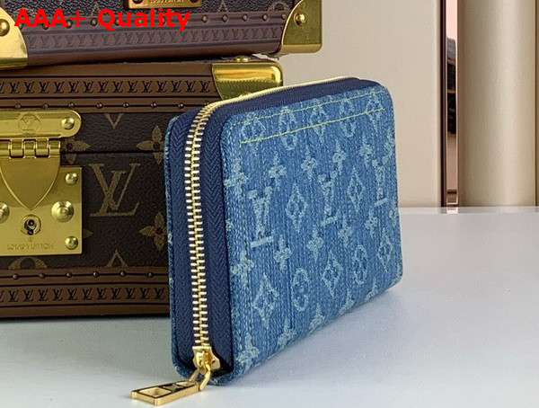 Louis Vuitton Zippy Wallet Denim Blue Monogram Denim M82958 Replica