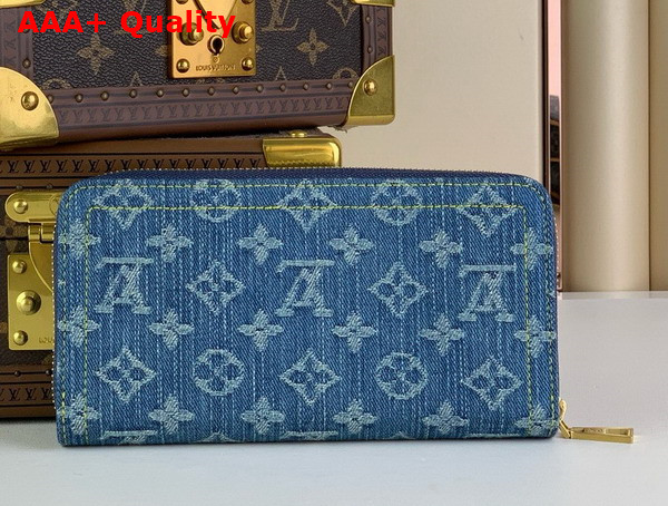 Louis Vuitton Zippy Wallet Denim Blue Monogram Denim M82958 Replica