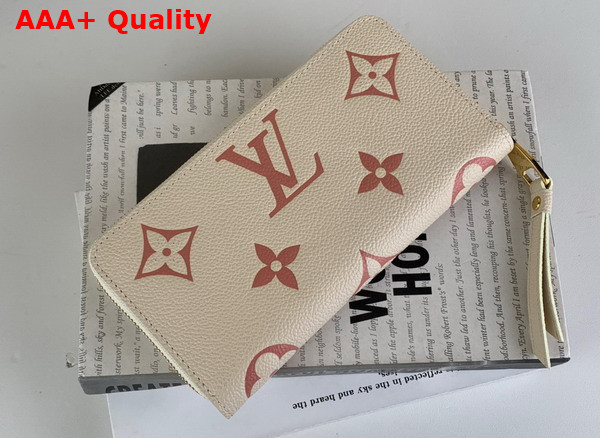 Louis Vuitton Zippy Wallet Monogram Empreinte Leather Creme Rose Trianon M81914 Replica