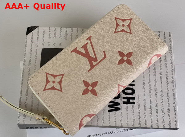 Louis Vuitton Zippy Wallet Monogram Empreinte Leather Creme Rose Trianon M81914 Replica