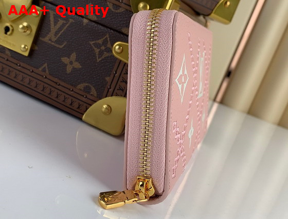 Louis Vuitton Zippy Wallet Pink Monogram Empreinte Broderies Collection M81138 Replica