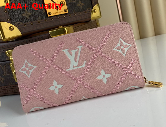 Louis Vuitton Zippy Wallet Pink Monogram Empreinte Broderies Collection M81138 Replica