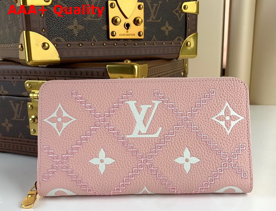 Louis Vuitton Zippy Wallet Pink Monogram Empreinte Broderies Collection M81138 Replica