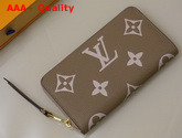 Louis Vuitton Zippy Wallet Tourterelle Gray and Cream Monogram Empreinte Leather M69794 Replica