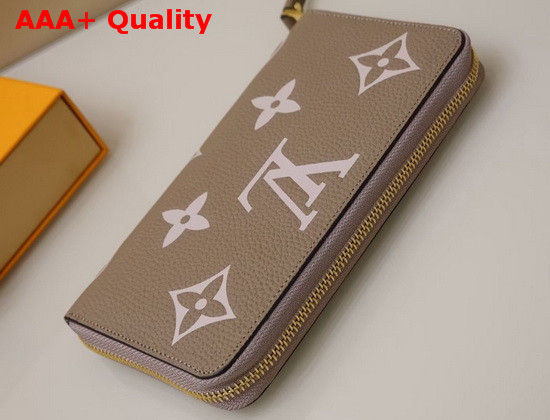 Louis Vuitton Zippy Wallet Tourterelle Gray and Cream Monogram Empreinte Leather M69794 Replica