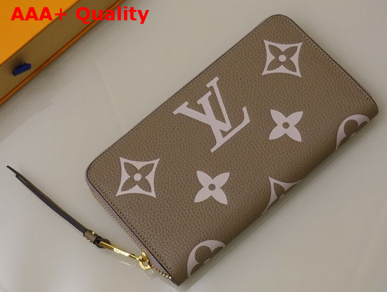 Louis Vuitton Zippy Wallet Tourterelle Gray and Cream Monogram Empreinte Leather M69794 Replica