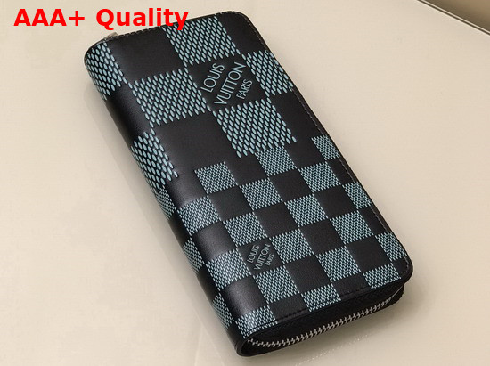 Louis Vuitton Zippy Wallet Vertical Aquamarine Damier Damier Infini 3D Cowhide Replica