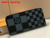 Louis Vuitton Zippy Wallet Vertical Aquamarine Damier Damier Infini 3D Cowhide Replica