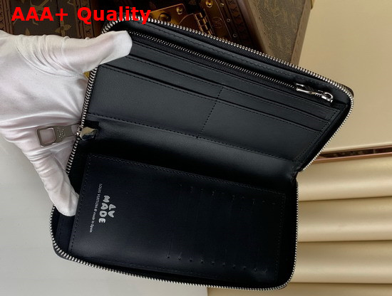 Louis Vuitton Zippy Wallet Vertical Black Monogram Denim and Taurillon Leather Replica