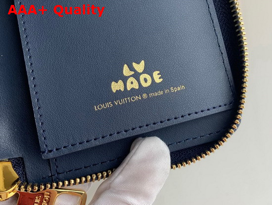 Louis Vuitton Zippy Wallet Vertical Blue Monogram Denim and Navy Blue Taurillon Leather M81107 Replica