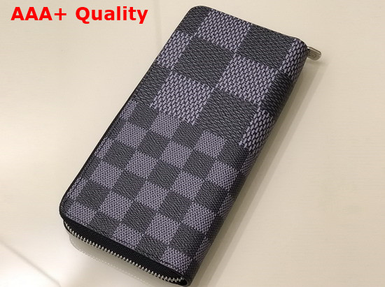 Louis Vuitton Zippy Wallet Vertical Gray Damier Graphite 3D Coated Canvas Replica