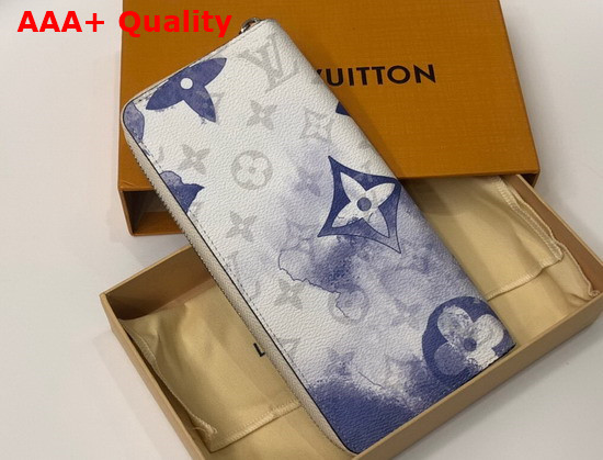 Louis Vuitton Zippy Wallet Vertical Monogram Watercolor Blue Coated Canvas Replica