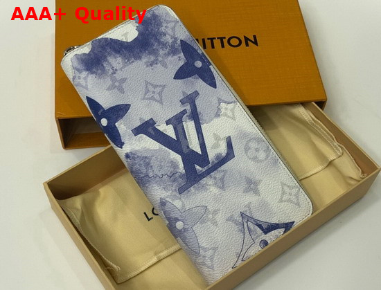 Louis Vuitton Zippy Wallet Vertical Monogram Watercolor Blue Coated Canvas Replica