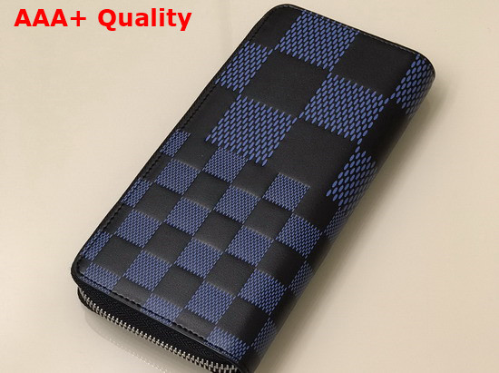 Louis Vuitton Zippy Wallet Vertical Navy Blue and Black Damier Damier Infini 3D Cowhide N60442 Replica