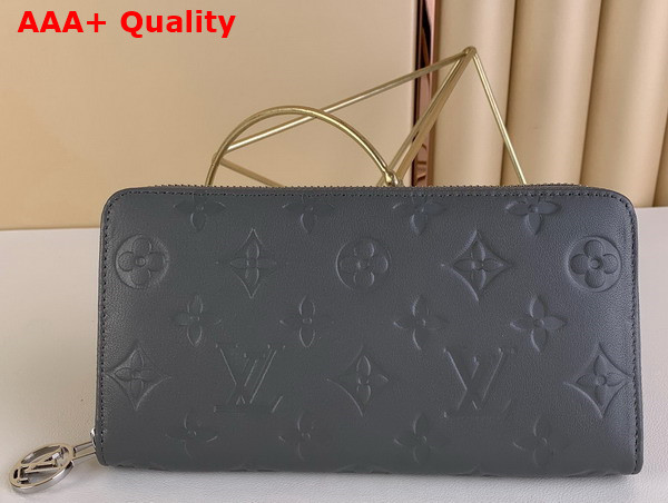 Louis Vuitton Zippy Wallet in Anthracite Gray Monogram Embossed Lambskin M81763 Replica