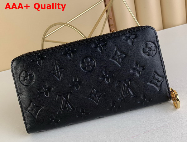 Louis Vuitton Zippy Wallet in Black Monogram Embossed Lambskin M81510 Replica