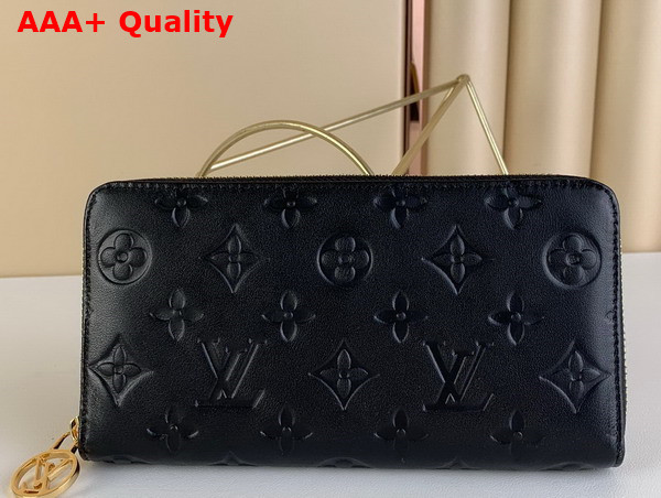 Louis Vuitton Zippy Wallet in Black Monogram Embossed Lambskin M81510 Replica