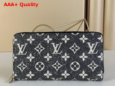 Louis Vuitton Zippy Wallet in Gray Monogram Jacquard Denim M81858 Replica