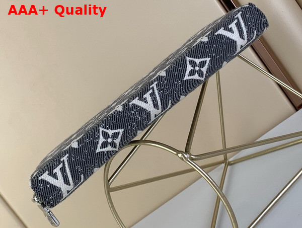 Louis Vuitton Zippy Wallet in Gray Monogram Jacquard Denim M81858 Replica