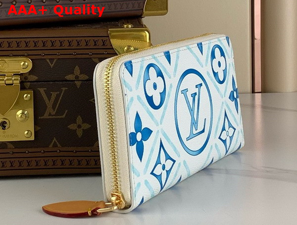 Louis Vuitton Zippy Wallet in Lagoon Blue Monogram Tiles Coated Canvas M83624 Replica