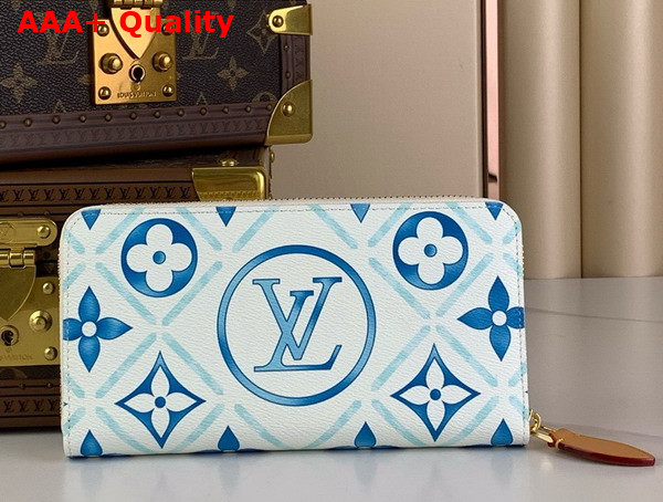 Louis Vuitton Zippy Wallet in Lagoon Blue Monogram Tiles Coated Canvas M83624 Replica