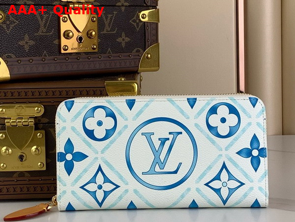 Louis Vuitton Zippy Wallet in Lagoon Blue Monogram Tiles Coated Canvas M83624 Replica