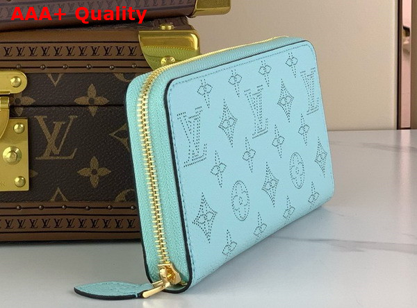 Louis Vuitton Zippy Wallet in Mineral Blue Mahina Calfskin M83489 Replica