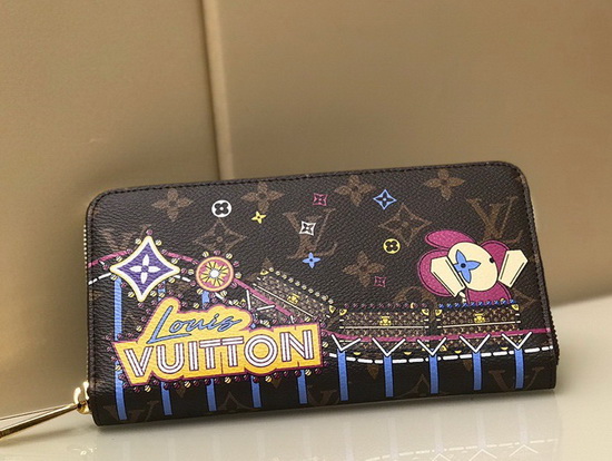 Louis Vuitton Zippy Wallet in Monogram Canvas Decorated with Colorful Illustrations of the House Mascot Vivienne Having Fun at a Fair M69750 Replica