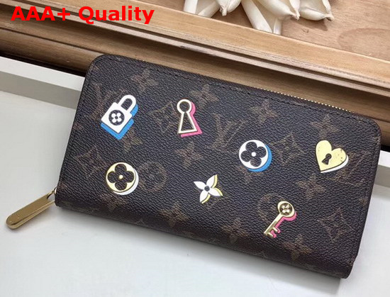 Louis Vuitton Zippy Wallet in Monogram Canvas Decorated with Locks Keys and Monogram Flowers M64116 Replica