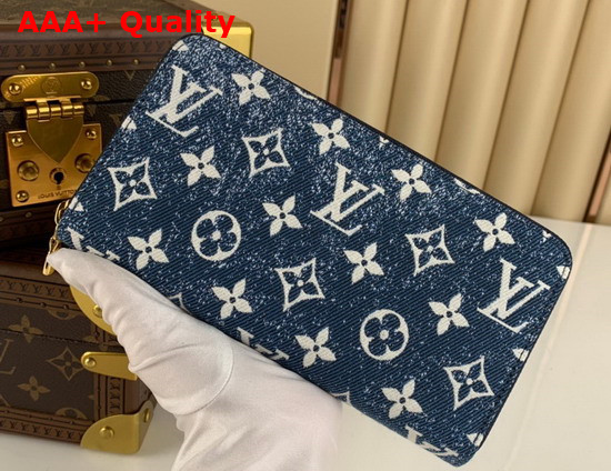 Louis Vuitton Zippy Wallet in Navy Blue Monogram Jacquard Denim M81226 Replica