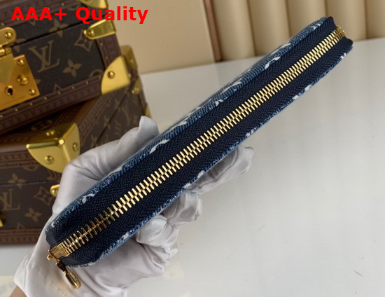 Louis Vuitton Zippy Wallet in Navy Blue Monogram Jacquard Denim M81226 Replica