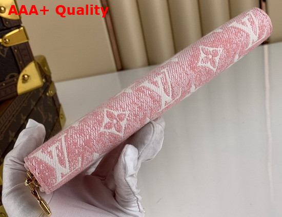 Louis Vuitton Zippy Wallet in Pink Monogram Jacquard Denim M81182 Replica