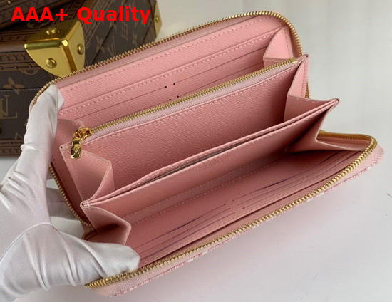 Louis Vuitton Zippy Wallet in Pink Monogram Jacquard Denim M81182 Replica