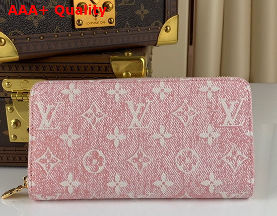 Louis Vuitton Zippy Wallet in Pink Monogram Jacquard Denim M81182 Replica